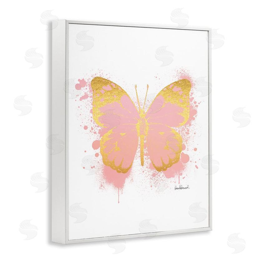 Amanda Greenwood | Glam Pink Gold Butterfly Paint Splatter