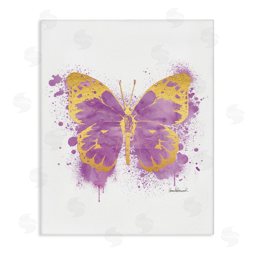 Amanda Greenwood | Purple Butterfly Paint Splatter Glam