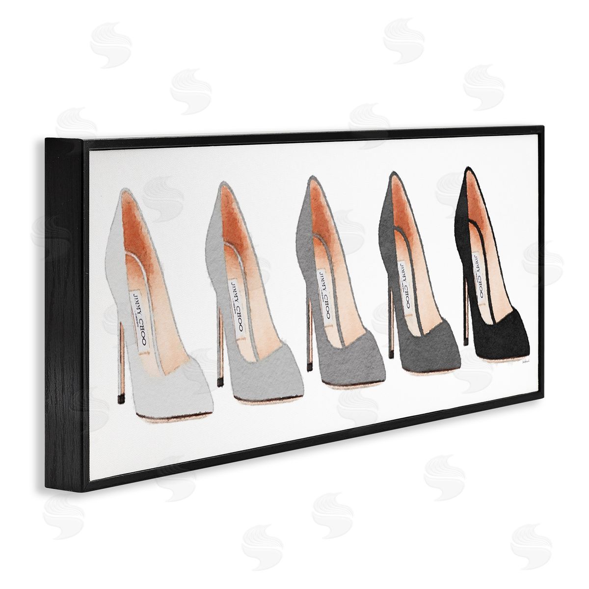 Amanda Greenwood Fashion Heels Glam Grey Shoes Black Framed Giclee Wall Art