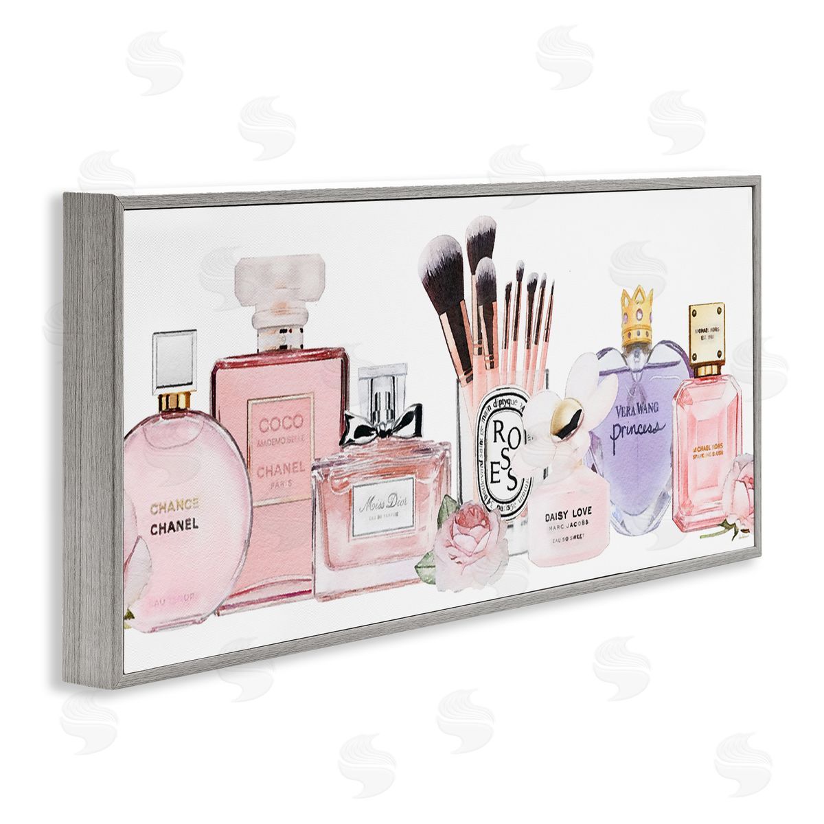Fashion Fragrance Glam Accessories Grey Frame Print Wall Art, Home Decor by Amanda Greenwood