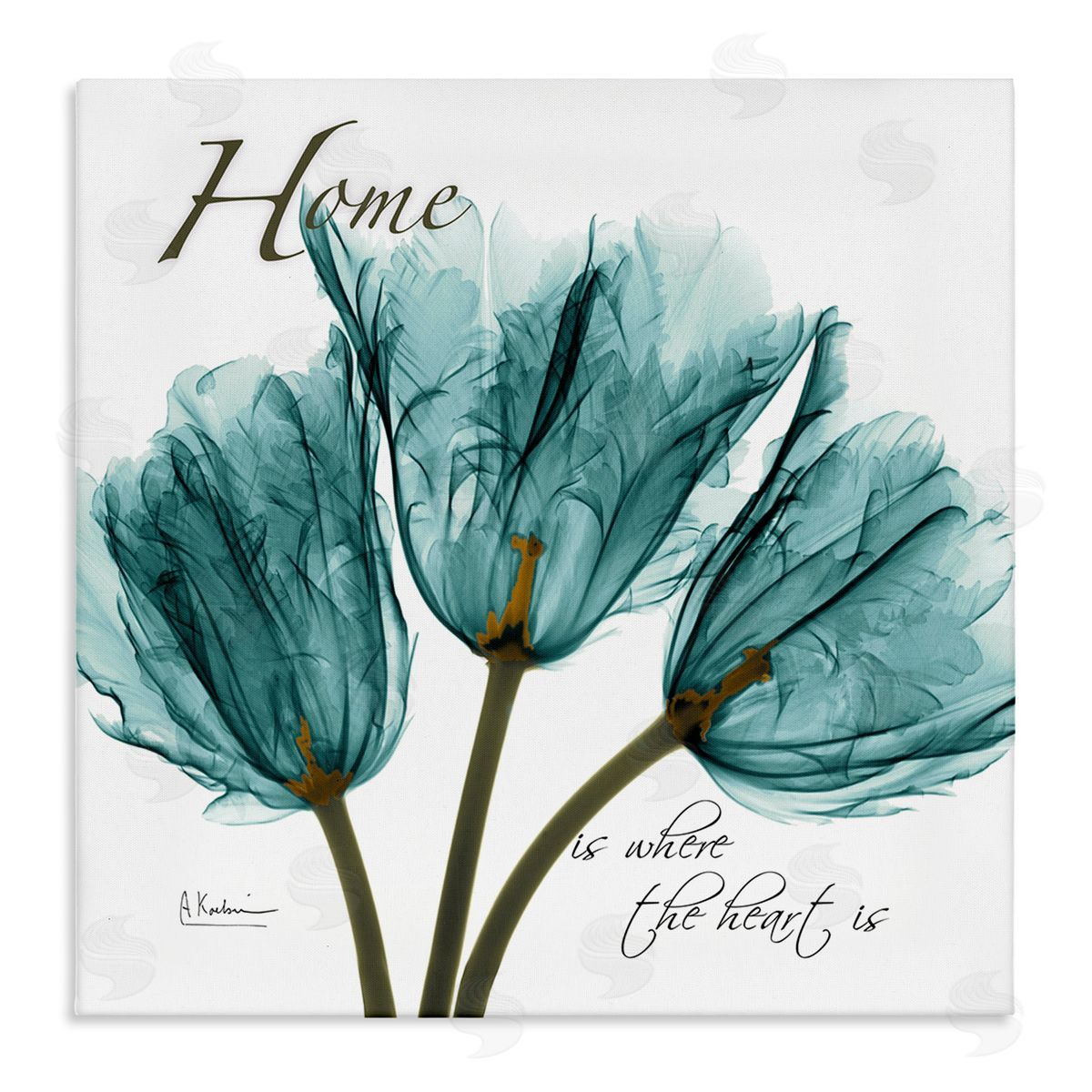 Albert Koetsier Blue Tulips Silhouette Home Is Where Canvas Wall Art