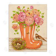 Gwendolyn Babbit | Charming Orange Rainboots Rose Bouquet