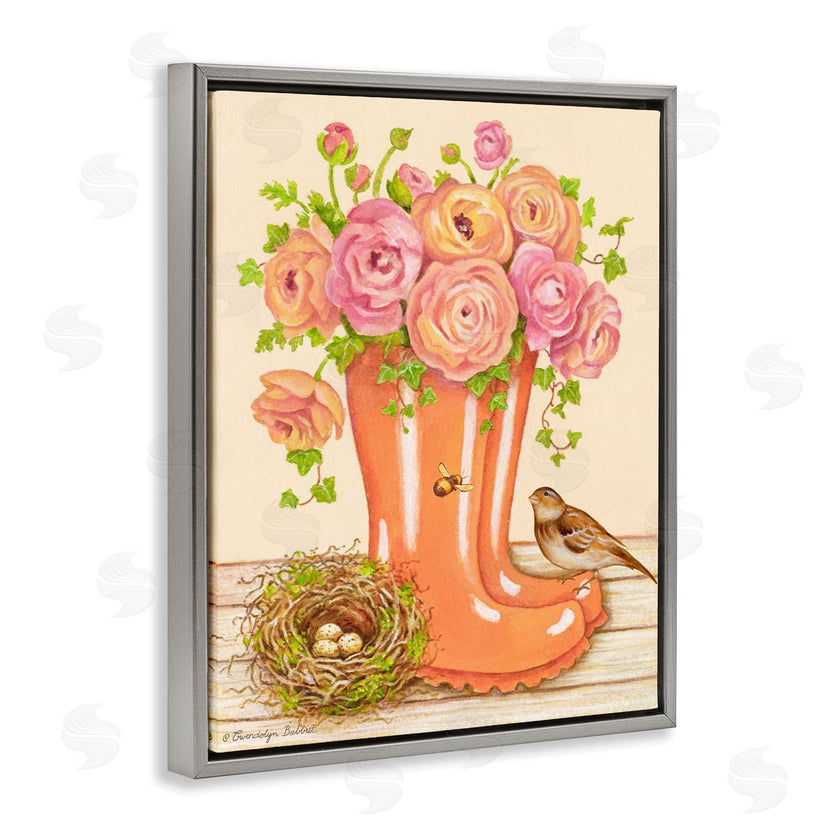 Gwendolyn Babbit | Charming Orange Rainboots Rose Bouquet