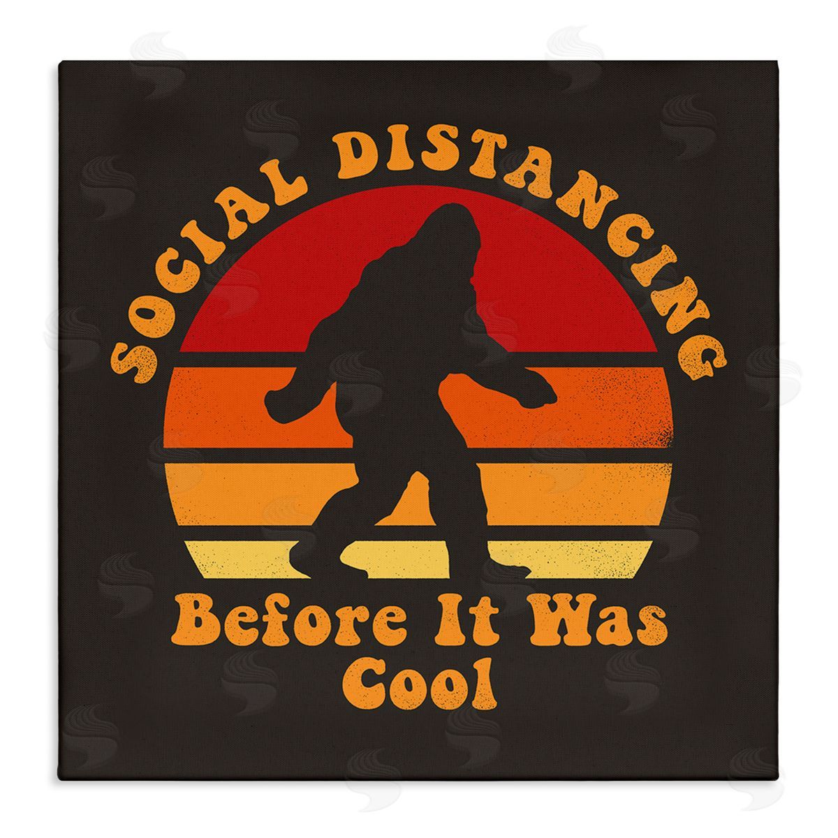 Buck Wear Bigfoot Social Distancing Pun Canvas Wall Art