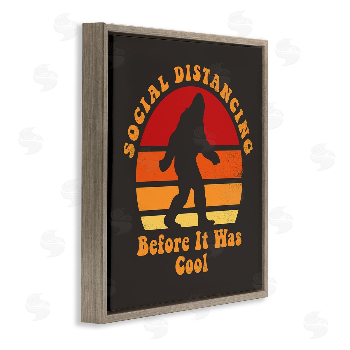 Buck Wear Bigfoot Social Distancing Pun Brown Floater Frame Canvas Art