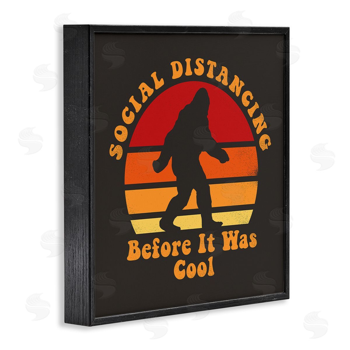 Buck Wear Bigfoot Social Distancing Pun Black Framed Giclee Wall Art