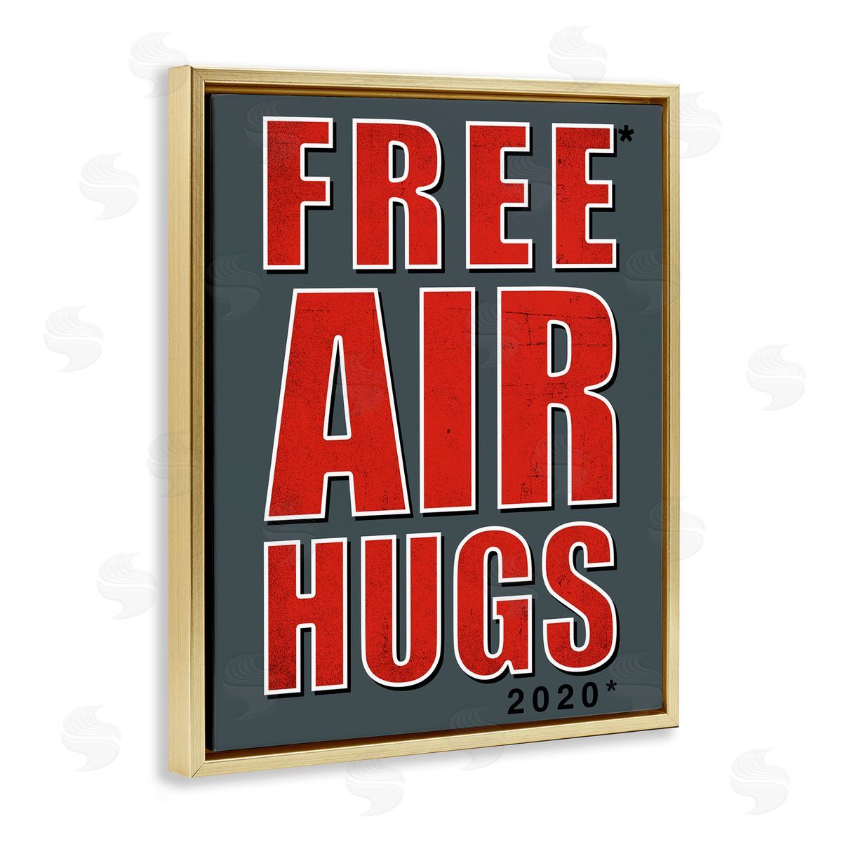 Buck Wear Free Air Hugs Phrase 2020 Reference Gold Floater Frame Canvas Art