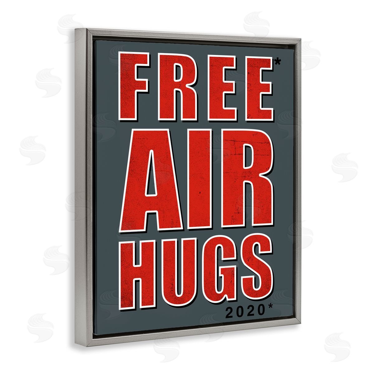 Buck Wear Free Air Hugs Phrase 2020 Reference Gray Floater Frame Canvas Art