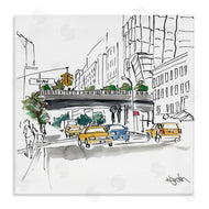 Mark Higden | City Taxi Underpass Urban Watercolor