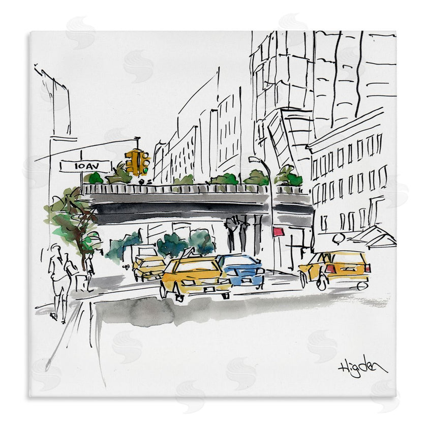 Mark Higden | City Taxi Underpass Urban Watercolor