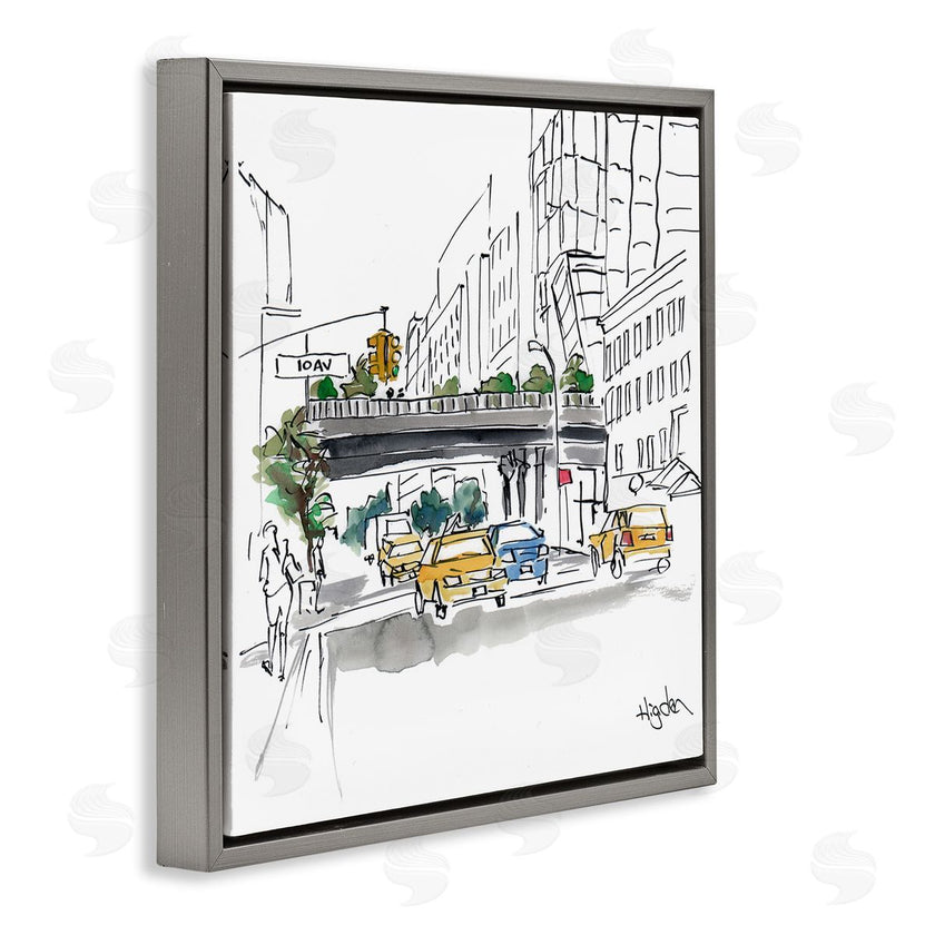 Mark Higden | City Taxi Underpass Urban Watercolor