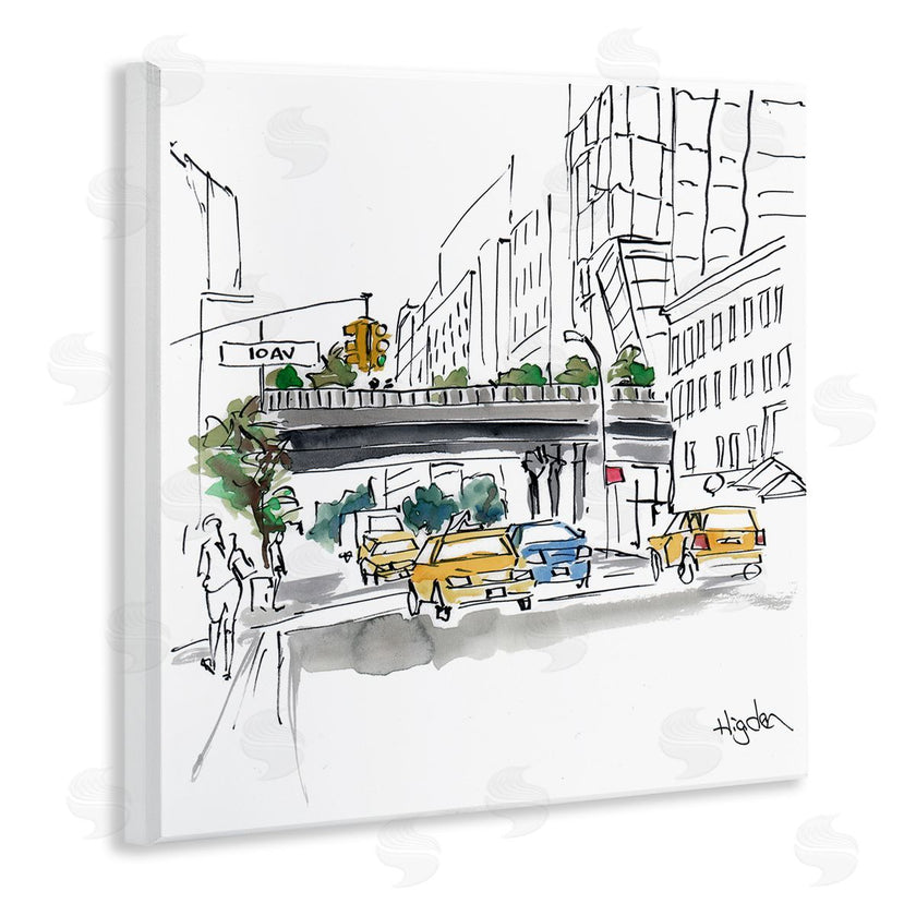 Mark Higden | City Taxi Underpass Urban Watercolor