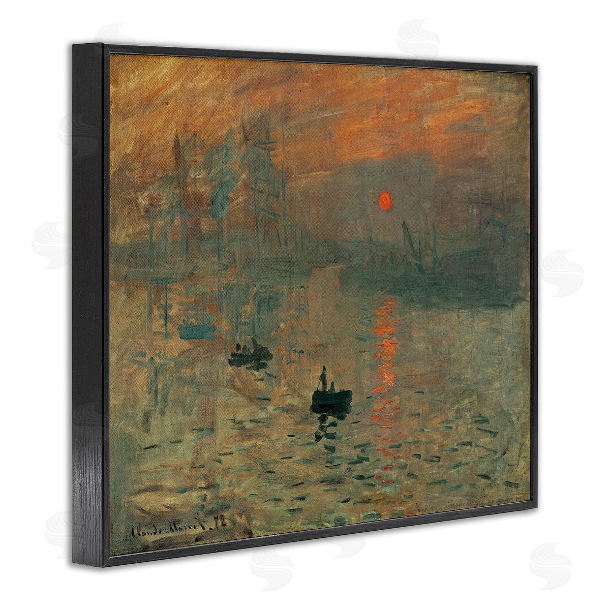Claude Monet Traditional Painting Impression Brouillard Monet Black Framed Giclee Wall Art