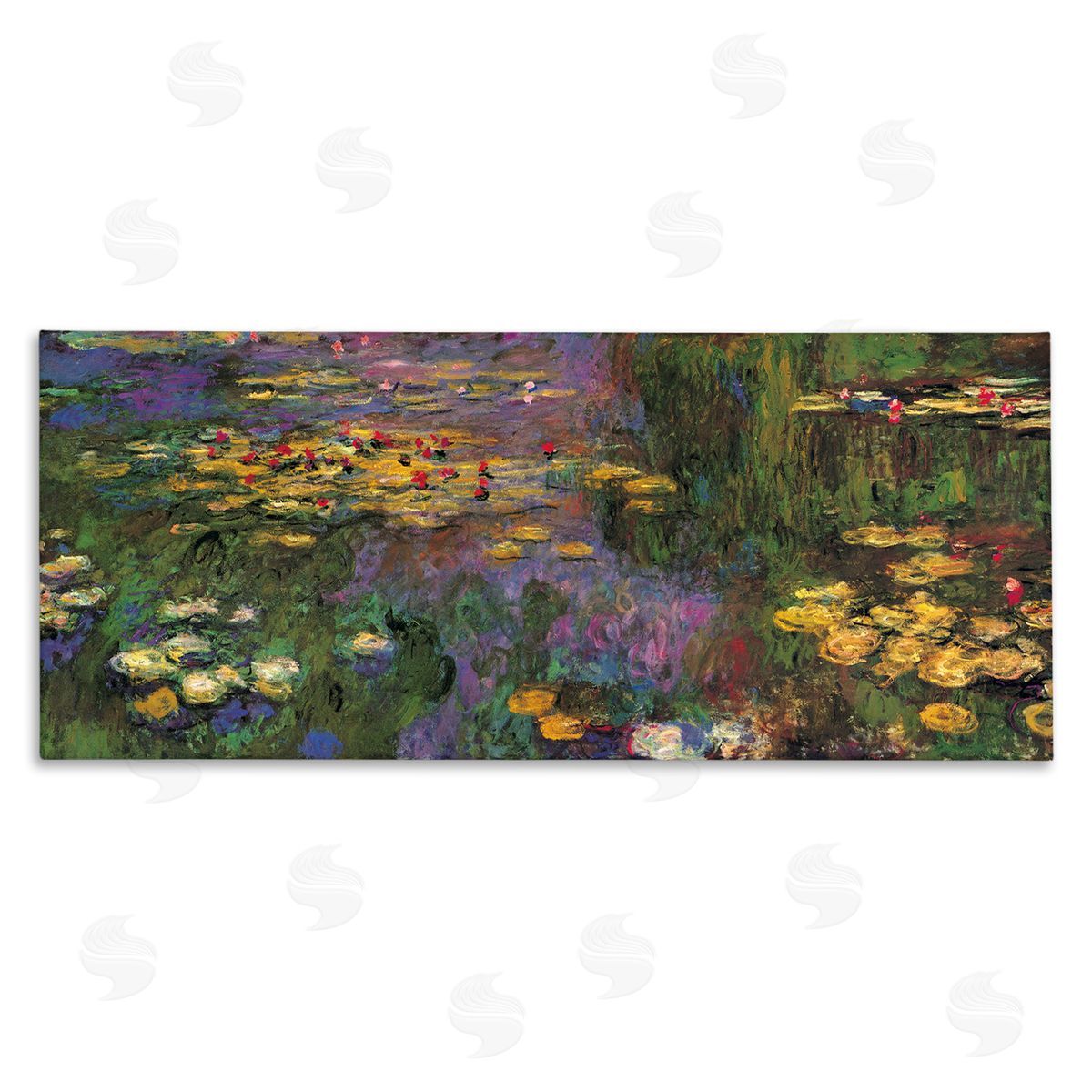 Vibrant Traditional Water Lilies Canvas Wall Art, Home Decor by Claude Monet