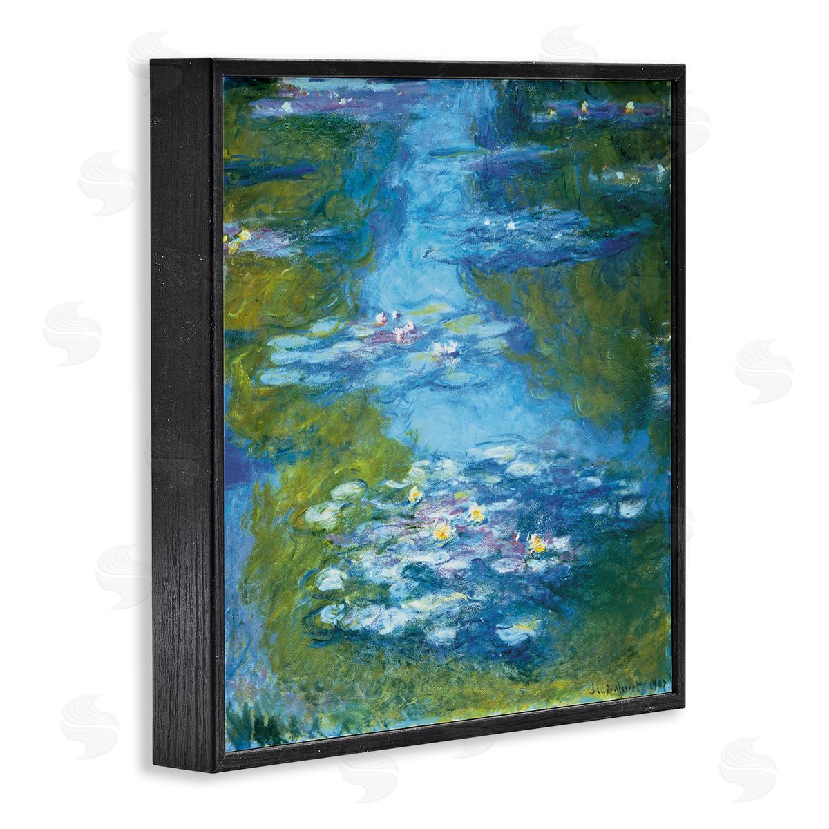 Claude Monet Classical Water Lilies Painting Traditional Monet Black Framed Giclee Wall Art
