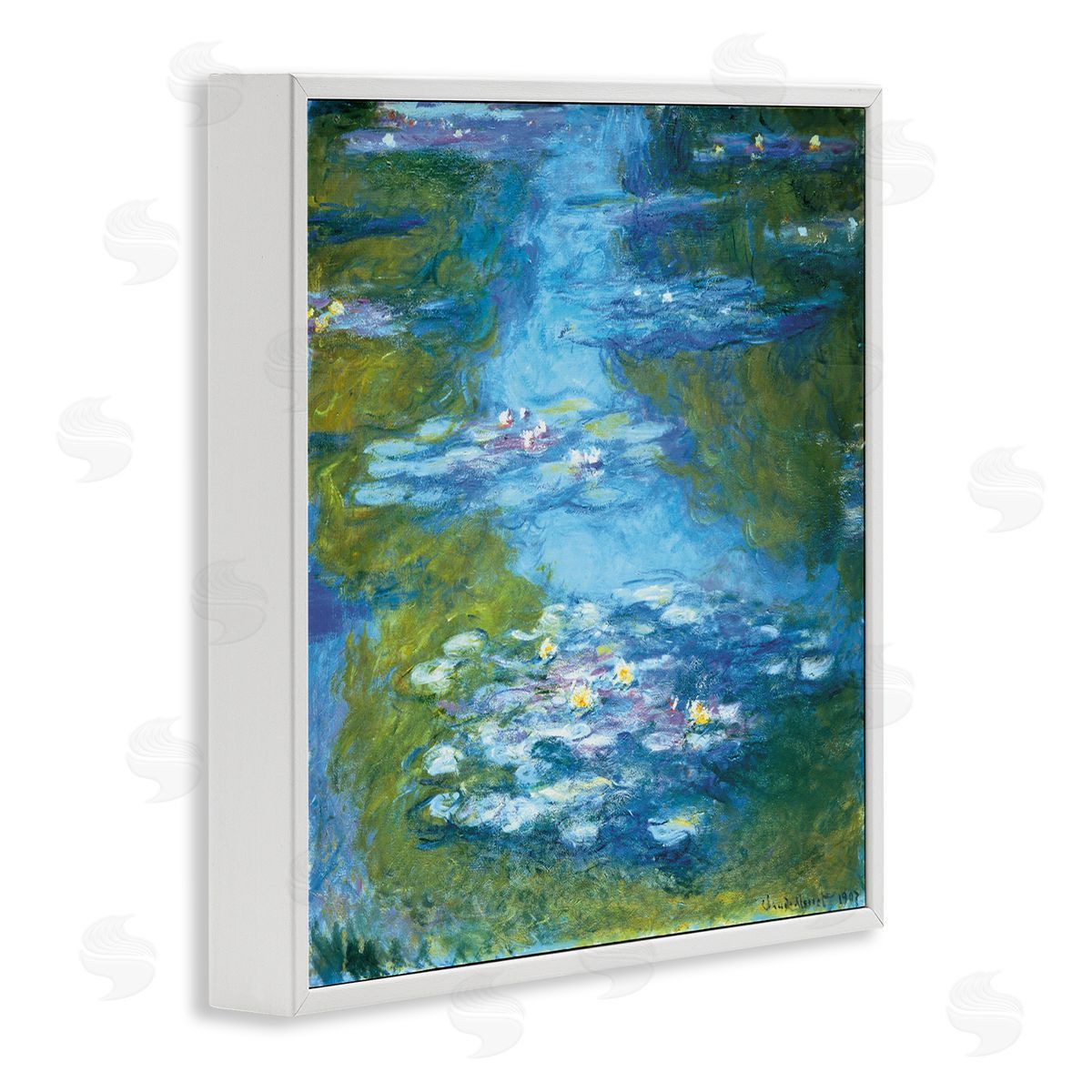 Claude Monet Classical Water Lilies Painting Traditional Monet White Framed Giclee Wall Art