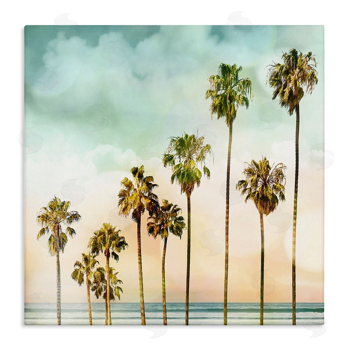 Tropical Beach Palm Trees Canvas Wall Art, Home Decor by Devon Davis