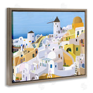 Carla Daly | Seaside Greek Cityscape White Yellow Buildings