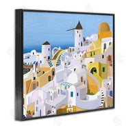 Carla Daly | Seaside Greek Cityscape White Yellow Buildings