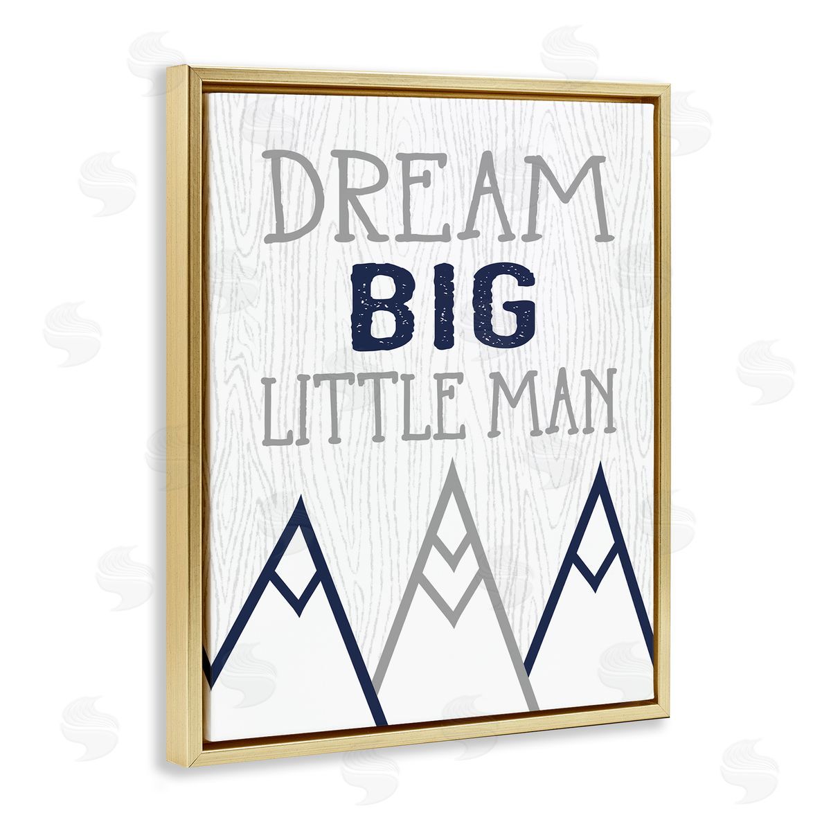 Ashley Calhoun Dream Big Little Man Mountains Gold Floater Frame Canvas Art