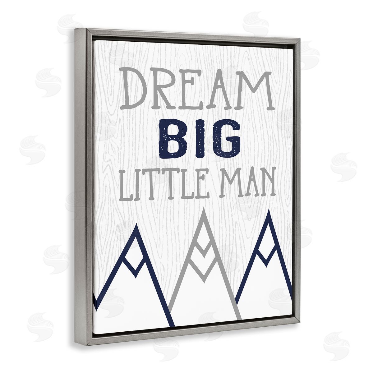 Ashley Calhoun Dream Big Little Man Mountains Gray Floater Frame Canvas Art