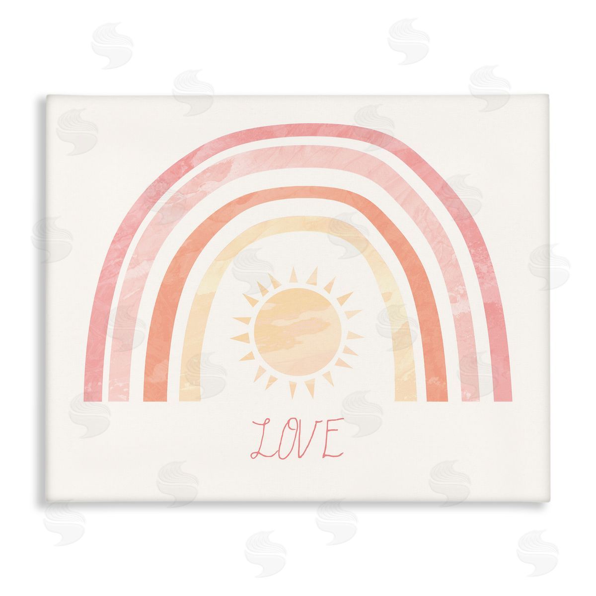 Stupell Studio Sunshine Rainbow with Love Text Canvas Wall Art