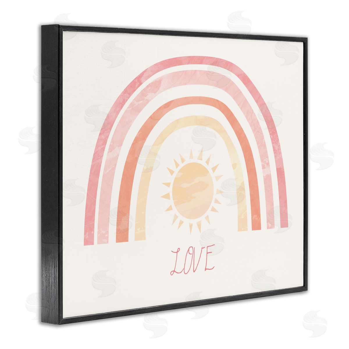 Stupell Studio Sunshine Rainbow with Love Text Black Framed Giclee Wall Art