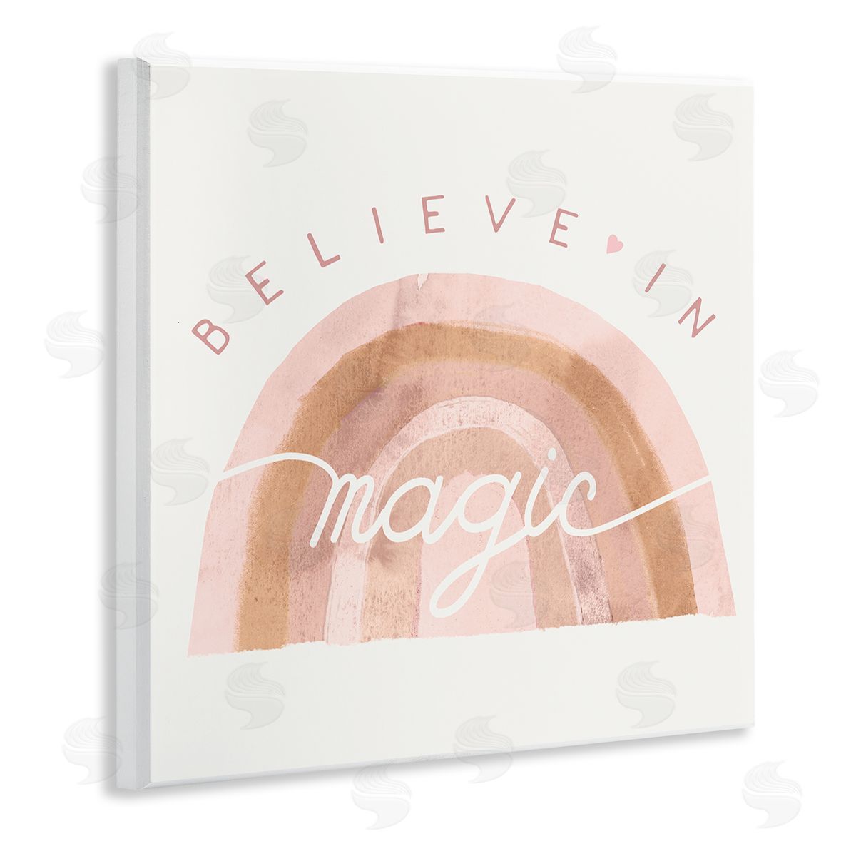 Stupell Studio Believe In Magic Watercolor Rainbow Wall Plaque Art