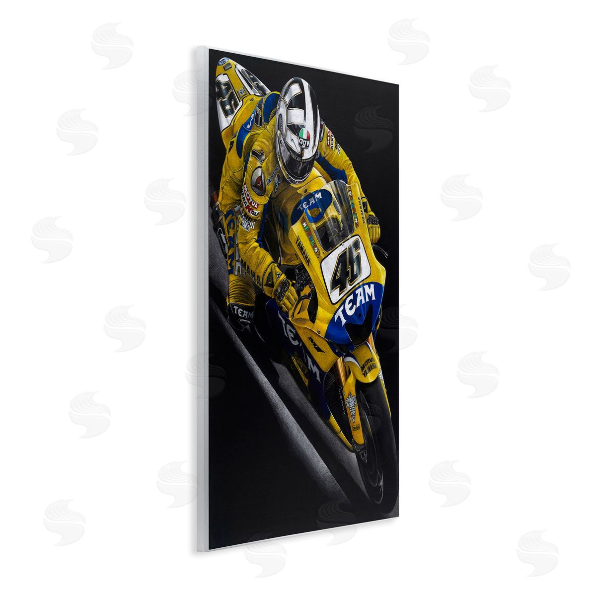 Todd Strothers Motorcycle Racer Yellow Uniform Wall Plaque Art