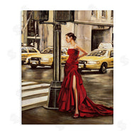 Edoardo Rovere | City Crosswalk Fashion Red Gown