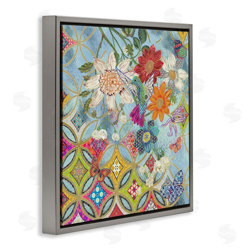 Sangita Bachelet | Circular Arabesque Pattern Floral Hummingbird