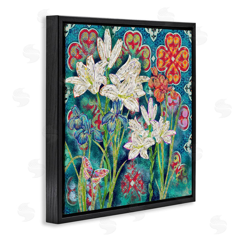 Sangita Bachelet | Vibrant Lilies Butterfly Geometric Pattern