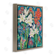 Sangita Bachelet | Vibrant Lilies Butterfly Geometric Pattern