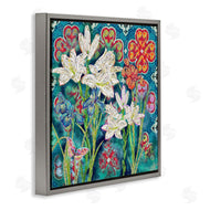 Sangita Bachelet | Vibrant Lilies Butterfly Geometric Pattern
