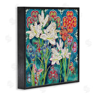 Sangita Bachelet | Vibrant Lilies Butterfly Geometric Pattern