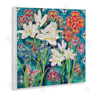 Sangita Bachelet | Vibrant Lilies Butterfly Geometric Pattern