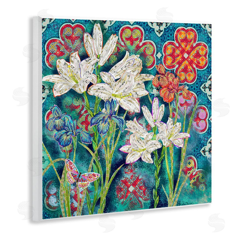 Sangita Bachelet | Vibrant Lilies Butterfly Geometric Pattern