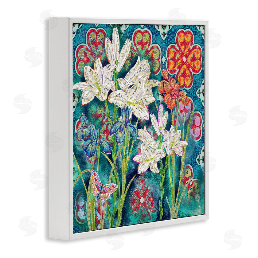 Sangita Bachelet | Vibrant Lilies Butterfly Geometric Pattern
