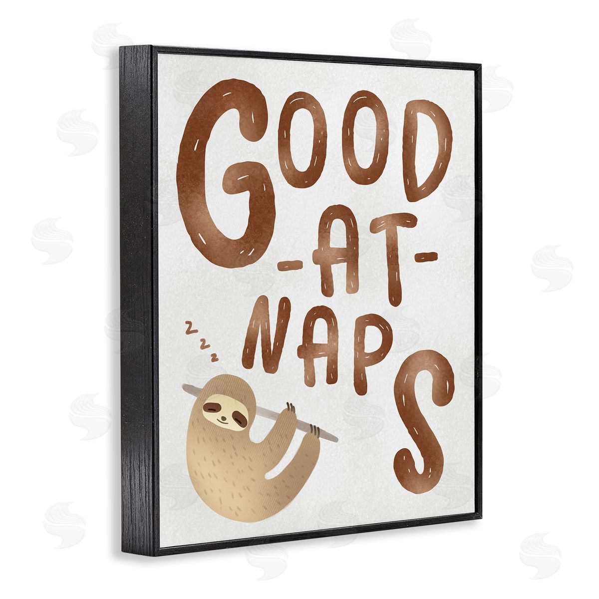 Ziwei Li Good At Naps Sloth Sleeping Black Framed Giclee Wall Art