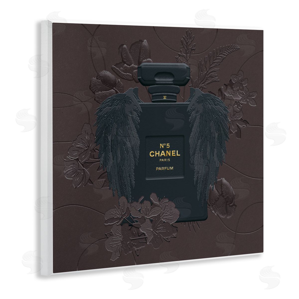 Ziwei Li Dark Fashion Perfume Purple Florals Wall Plaque Art