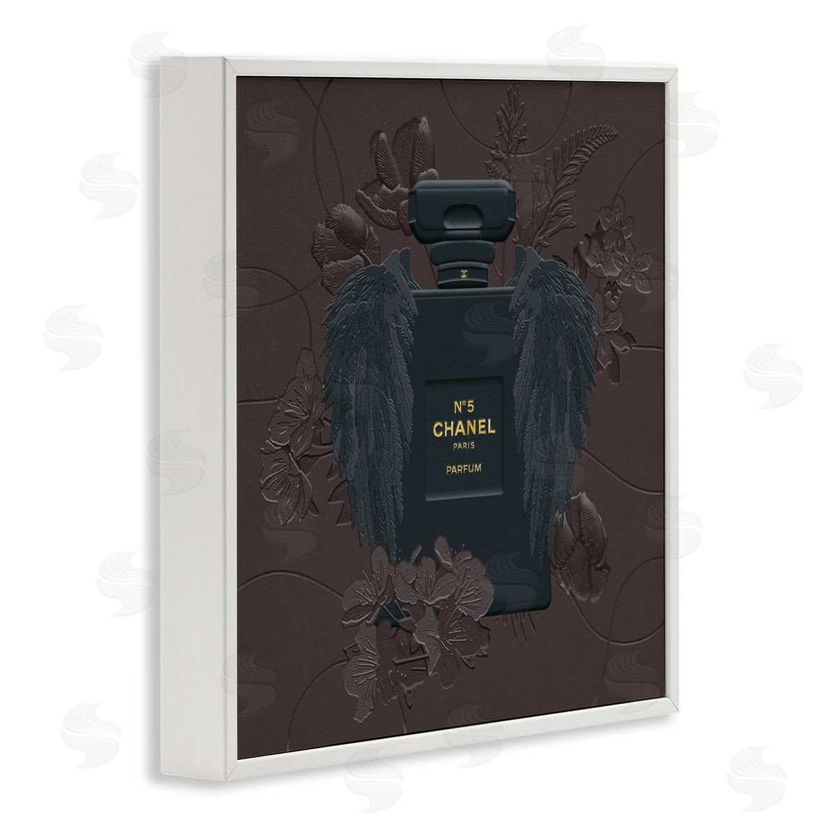 Ziwei Li Dark Fashion Perfume Purple Florals White Framed Giclee Wall Art
