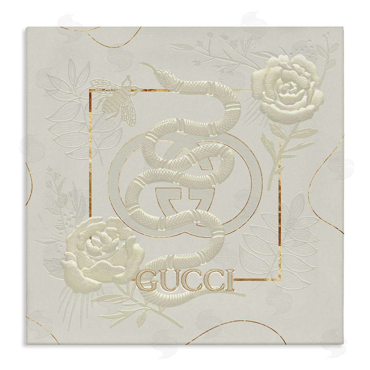 Ziwei Li Bright Fashion Brand Snake Floral Canvas Wall Art