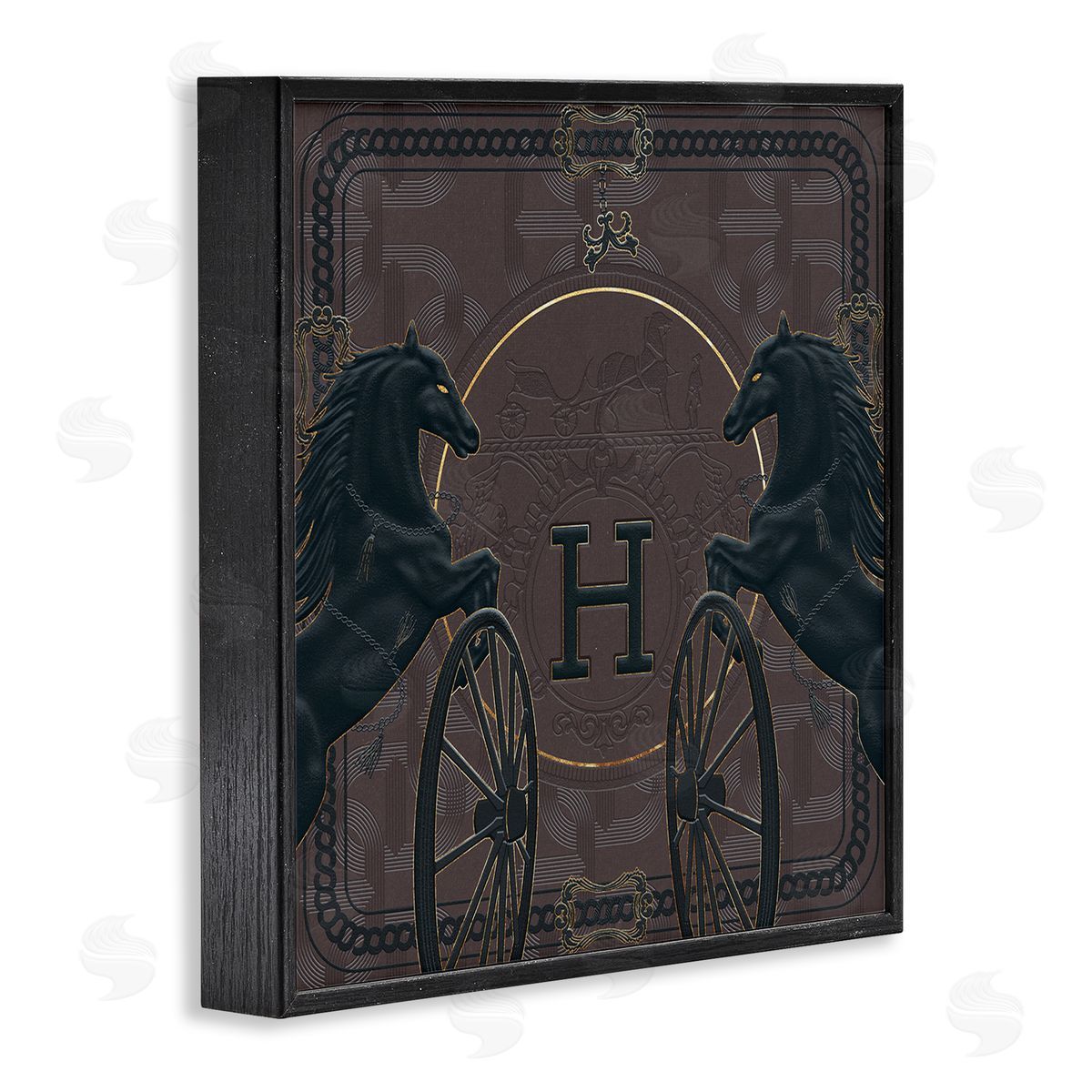 Ziwei Li Fashion Brand Horses Deep Purple Glam Black Framed Giclee Wall Art