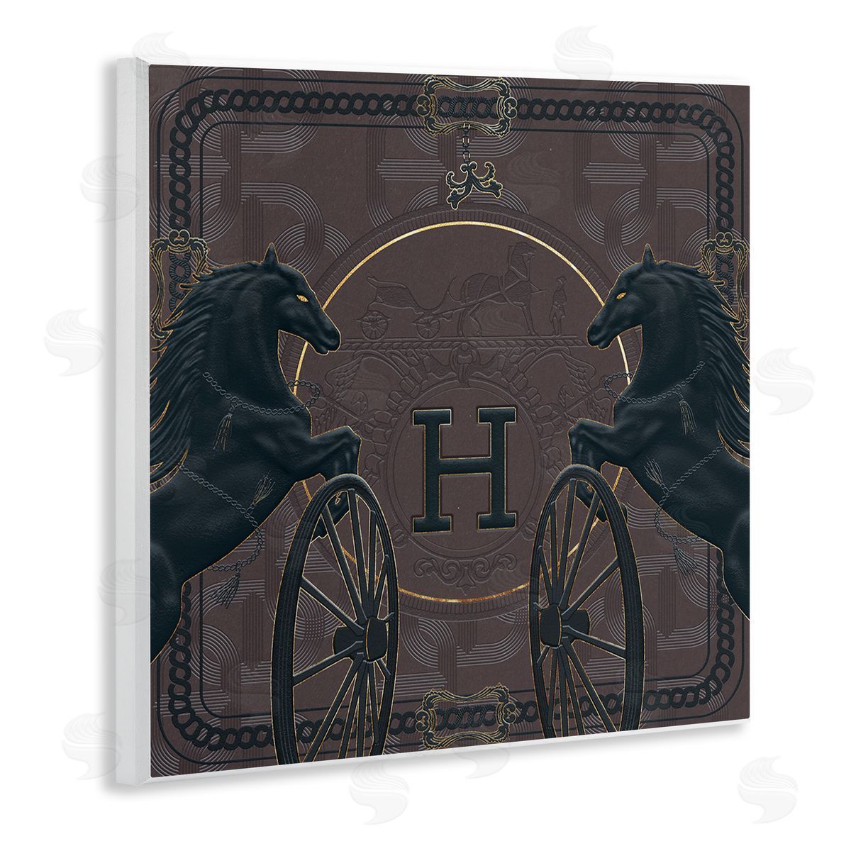 Ziwei Li Fashion Brand Horses Deep Purple Glam Wall Plaque Art