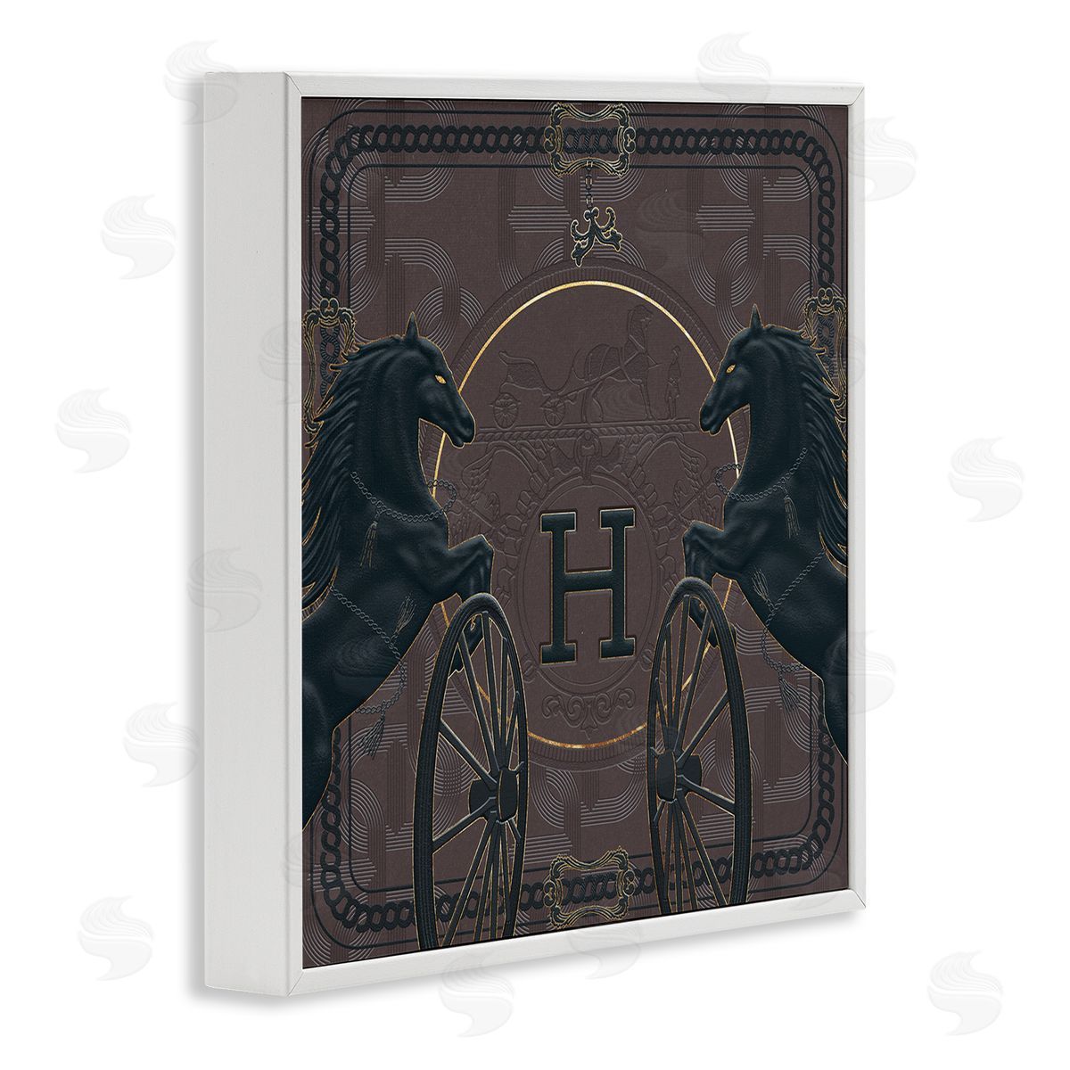 Ziwei Li Fashion Brand Horses Deep Purple Glam White Framed Giclee Wall Art