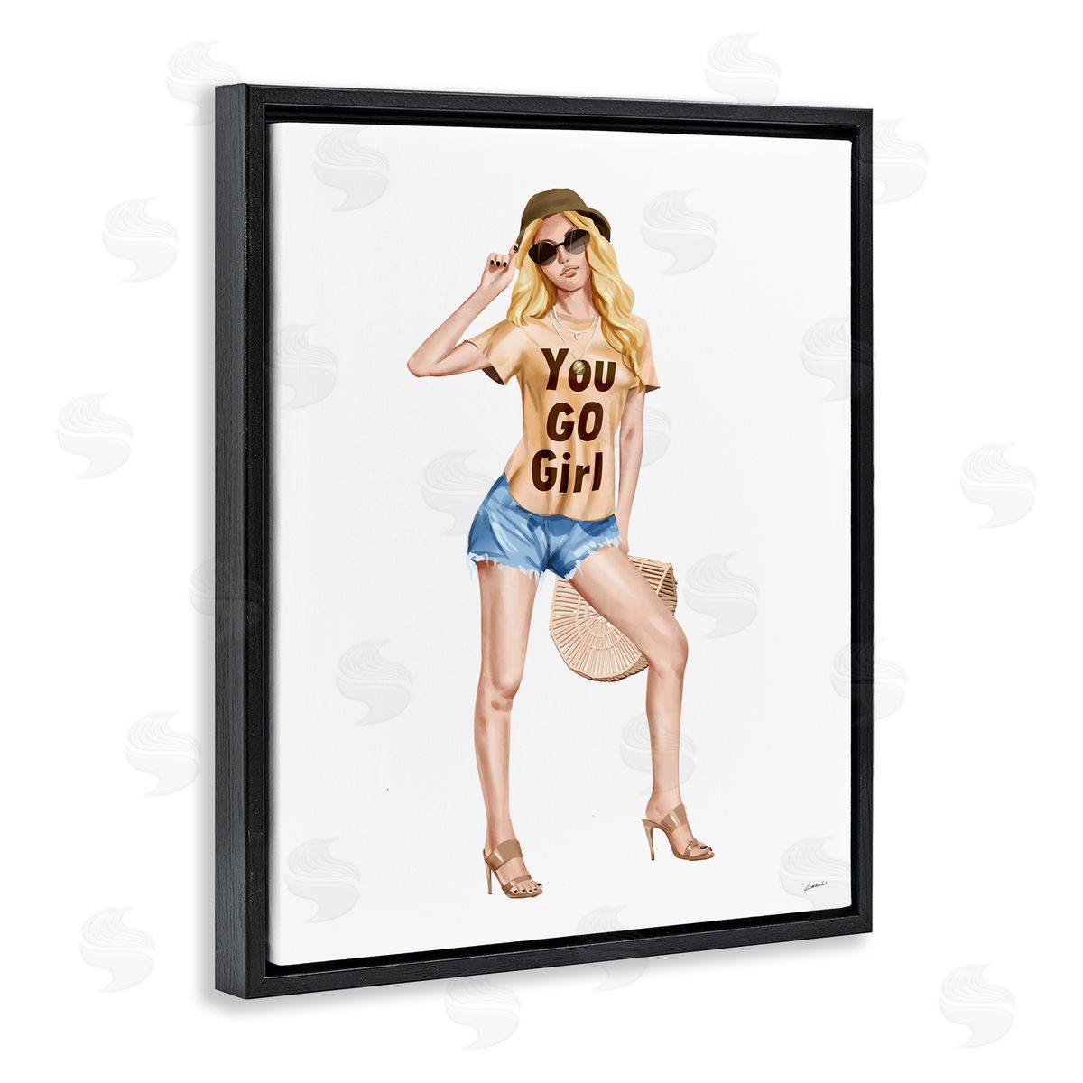 Ziwei Li You Go Girl Glam Fashionista Black Floater Frame Canvas Art