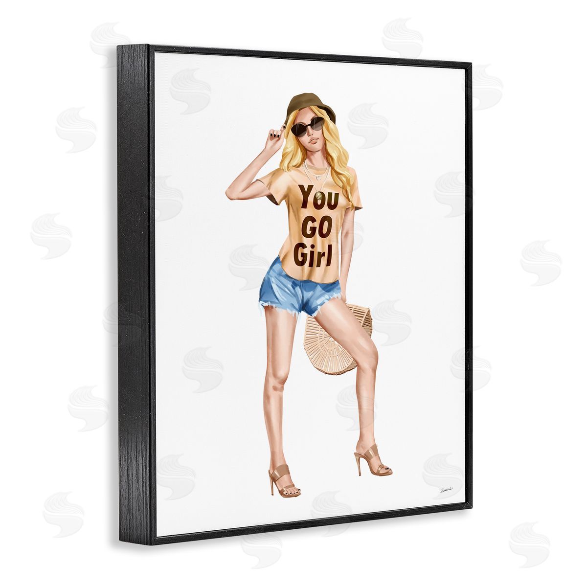 Ziwei Li You Go Girl Glam Fashionista Black Framed Giclee Wall Art