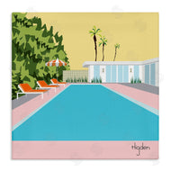 Mark Higden | Tropical Poolside Yellow Palm Sky