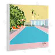 Mark Higden | Tropical Poolside Yellow Palm Sky