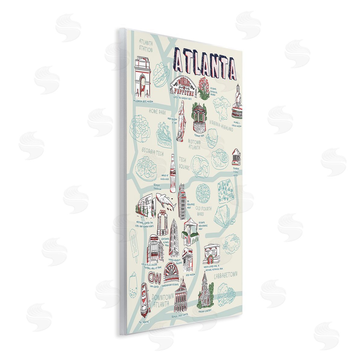 Ziwei Li Atlanta Georgia City Landmarks Wall Plaque Art